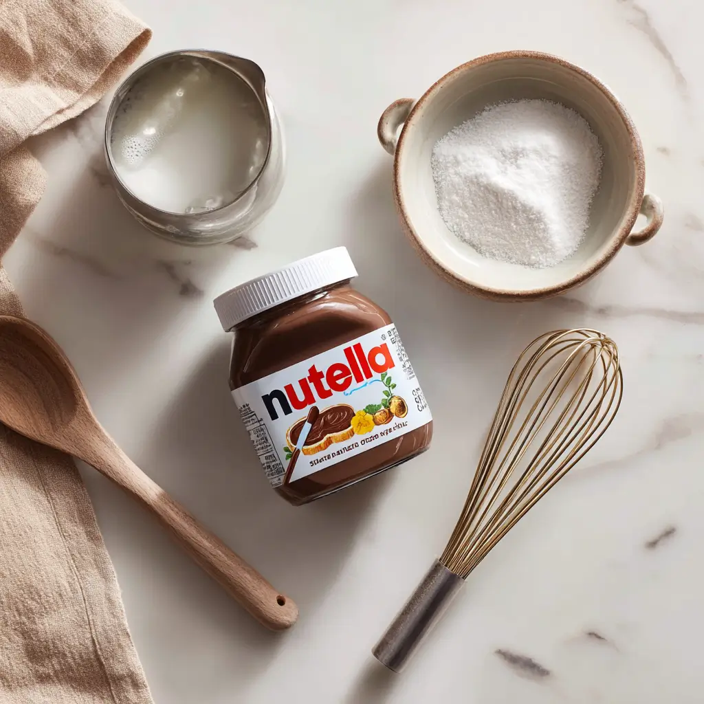 Ingredients for 3 ingredient no-bake Nutella mousse