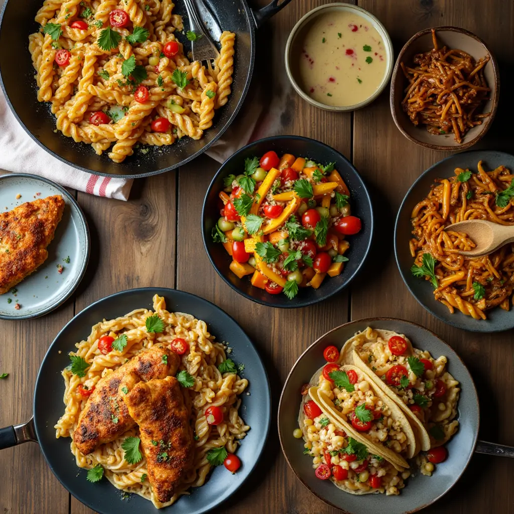 Quick weeknight meals featuring a variety of easy dinner options