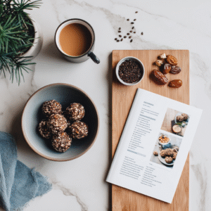 recipe card for healthy date bites