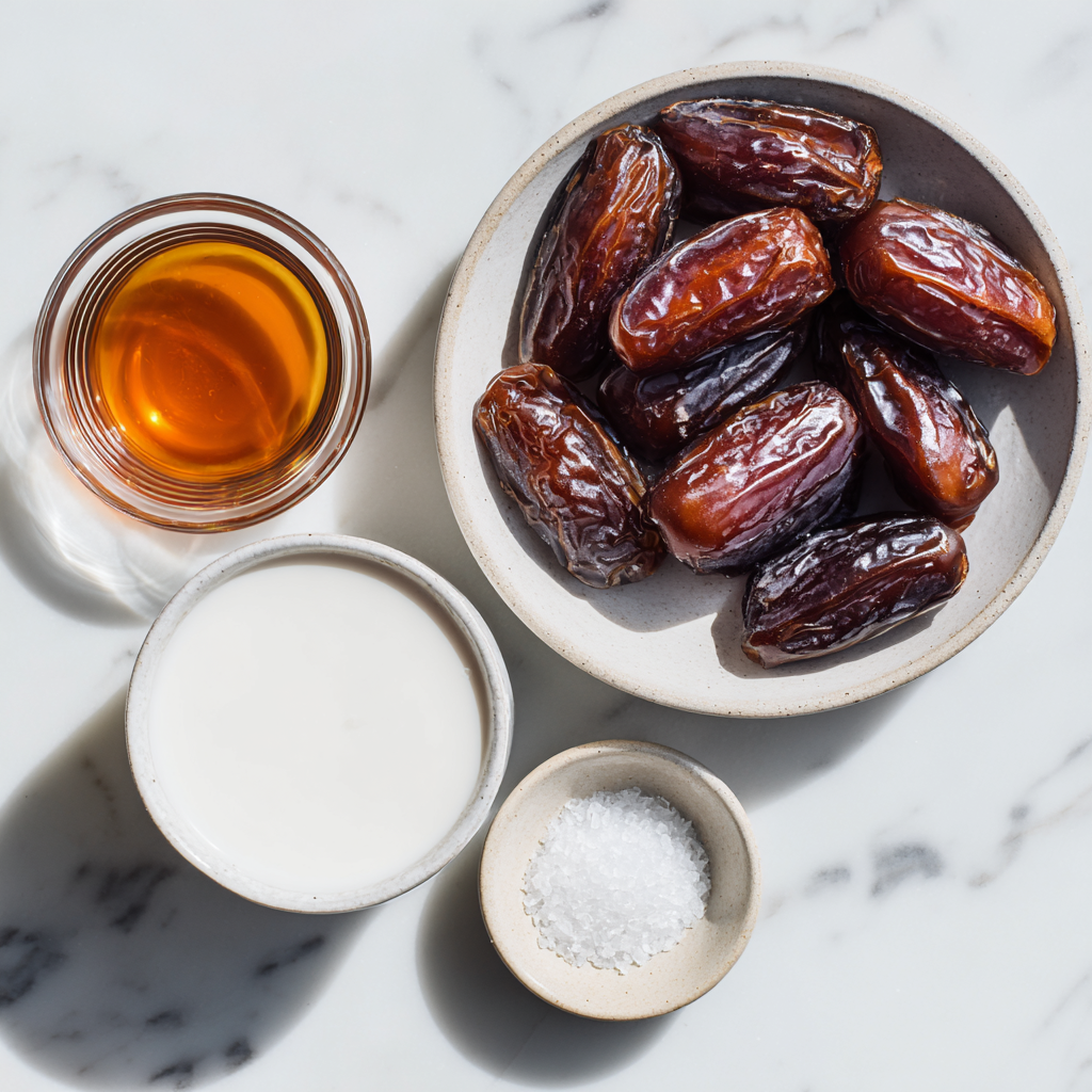 ingredients for medjool date caramel sauce