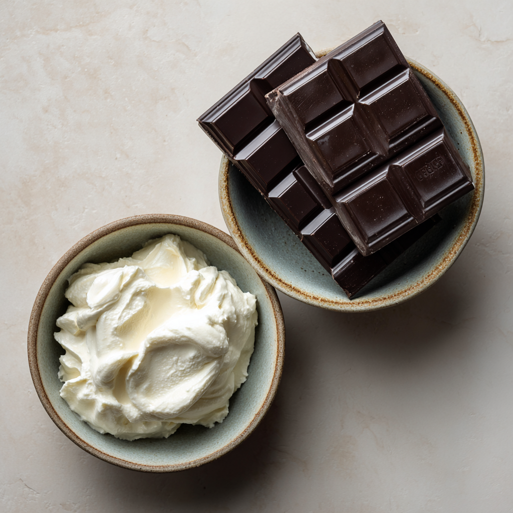 chocolate and yogurt, the two ingredients needed for no-bake cake