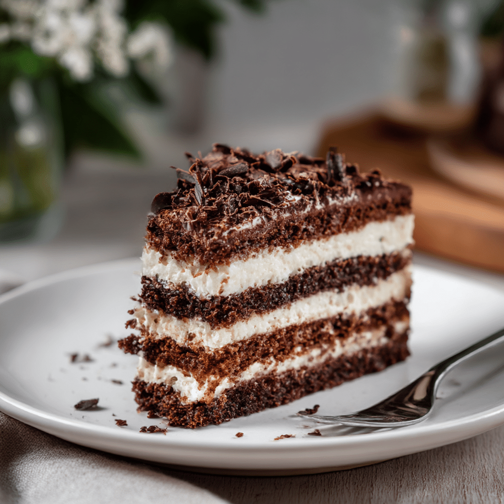 Classic Chocotorta with layered cookies and dulce de leche