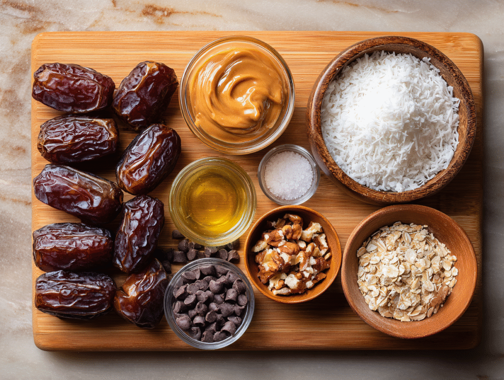Ingredients for date bark recipe