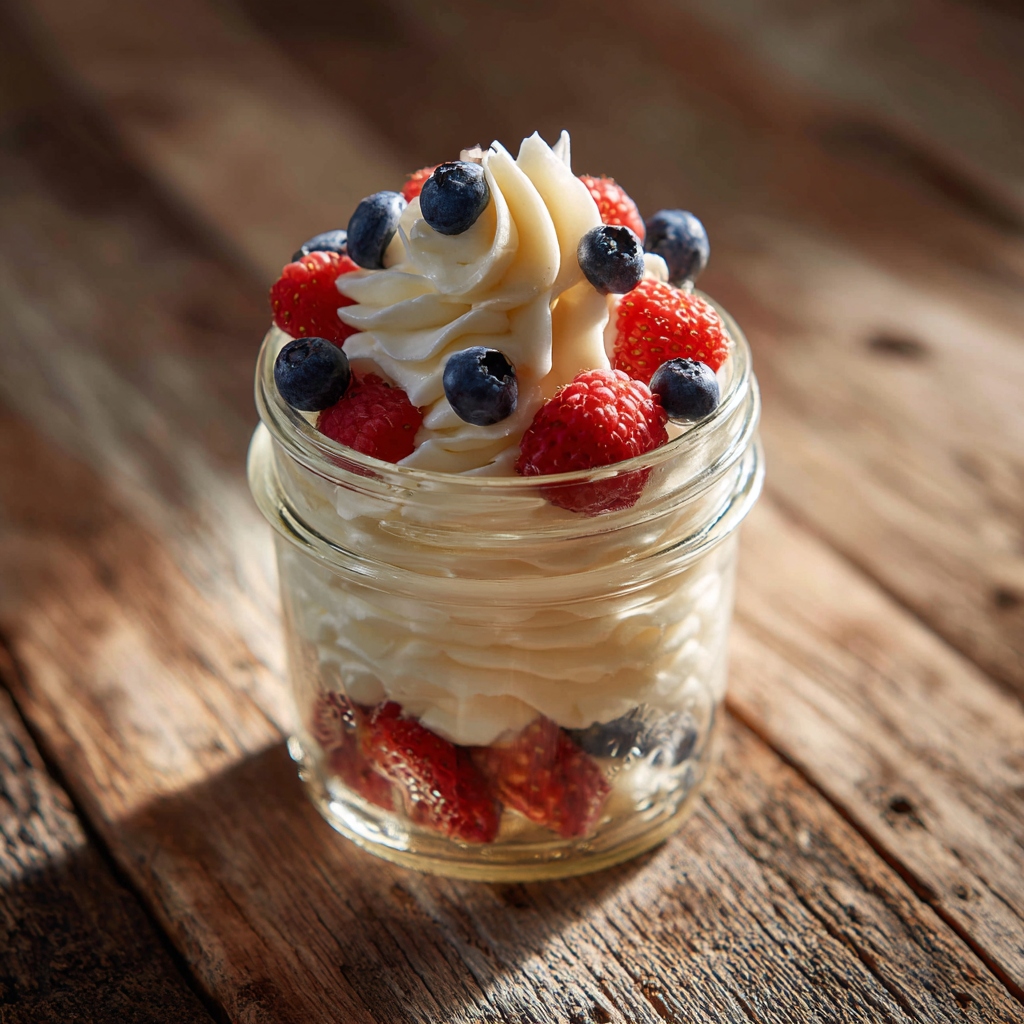 3-ingredient fruit fool in jar