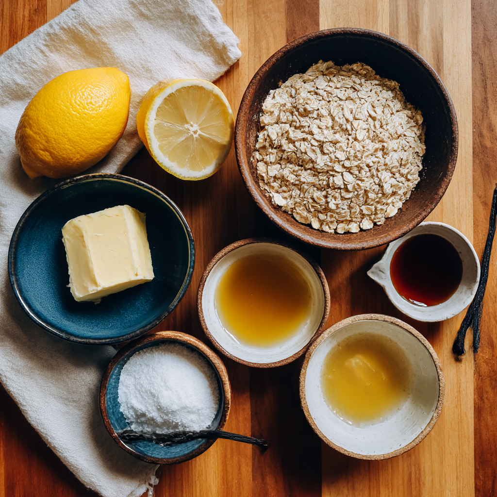 lemon oatmeal no bake cookie ingredients