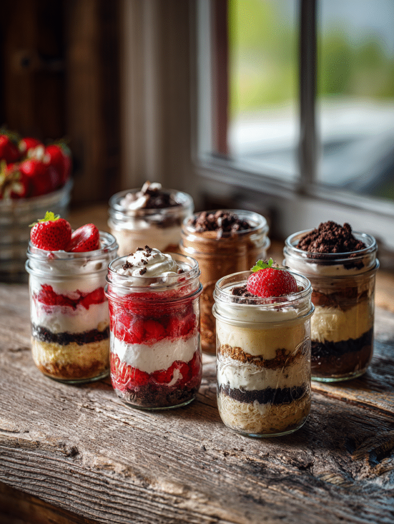 mason jar dessert recipes rustic display