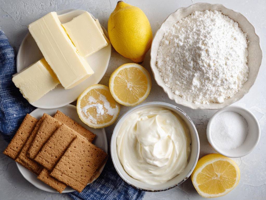 No Bake Cheesecake Bars ingredients