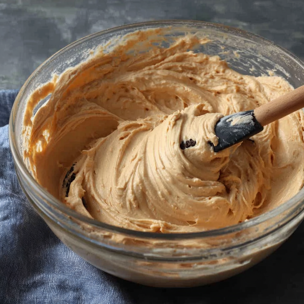 mixing rock bottom pie filling with Oreo pieces