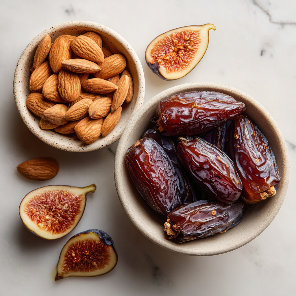 Open fresh dates fruit showing texture and seeds
