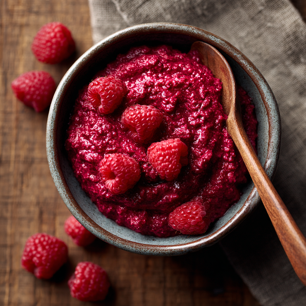 Mashed berries for fruit fool